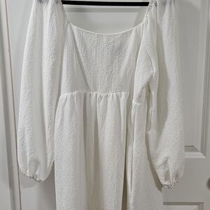 ARULA White Babydoll Dress (Size X)